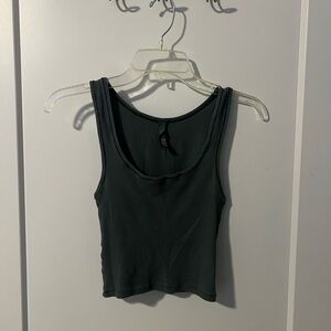 SKIMS Forest Green Ribbed Tank Top